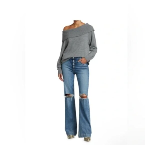 Paige Leenah Wide Leg Exposed Button Fly Jeans in Magda Destructed Wash 29 NWT - Picture 1 of 11